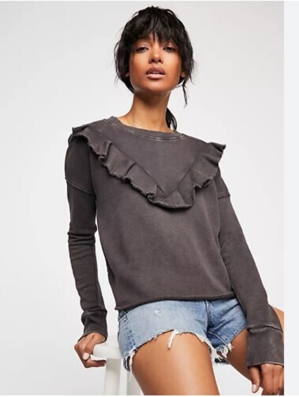 Free People Ooh La Ruffle Pullover